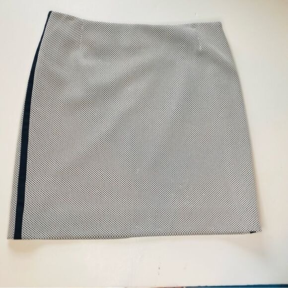 Akris Punto White Mesh Pencil skirt with black stripe Size 12 - Picture 2 of 9